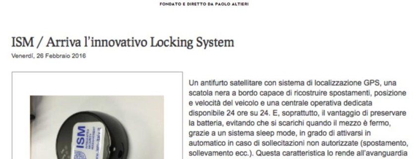 mondo trasporti ism locking system
